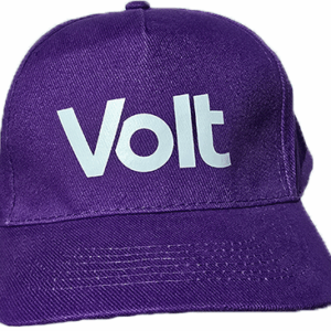 front of purple cap with white Volt logo