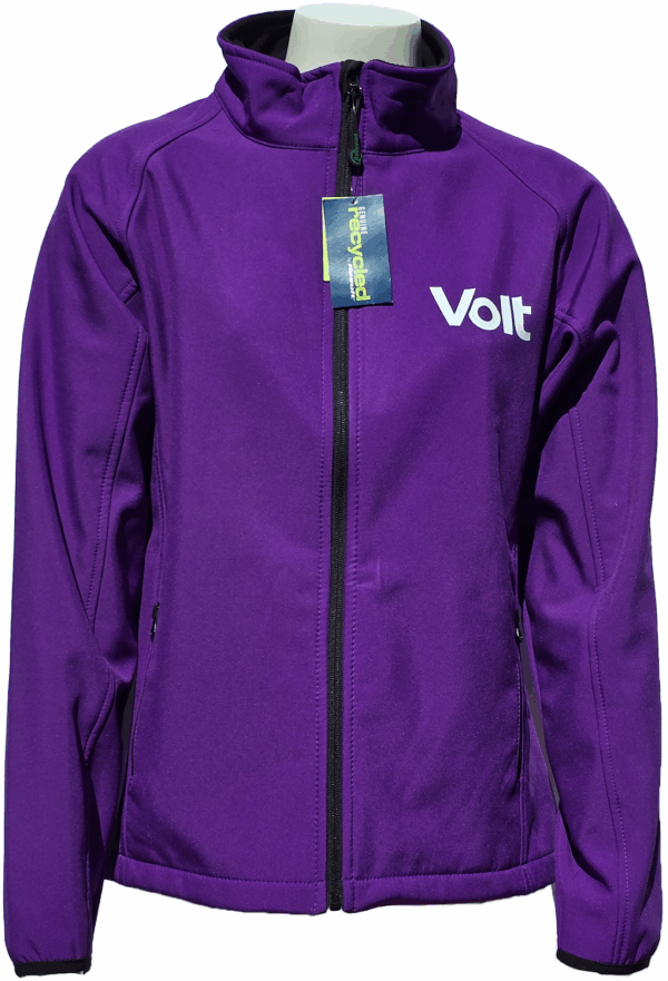 Purple soft shell with Volt logo on the left